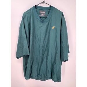 FootJoy Mens XXL Golf Pullover Jacket Windbreaker Short Sleeve Dark‎ Green Leaf